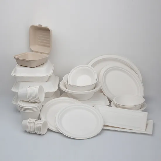Envase de comida disponible compostable biodegradable de la caja del cuenco del vajilla del papel del bagazo de la caña de azúcar